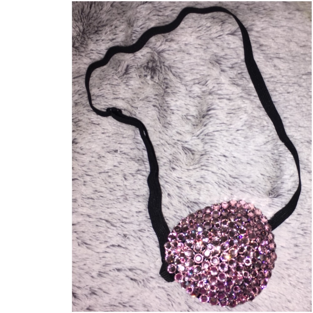 Light Rose Pink Crystal Medical Eye Patch Cover Up